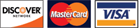 We Accept Discover, Mastercard, and Visa